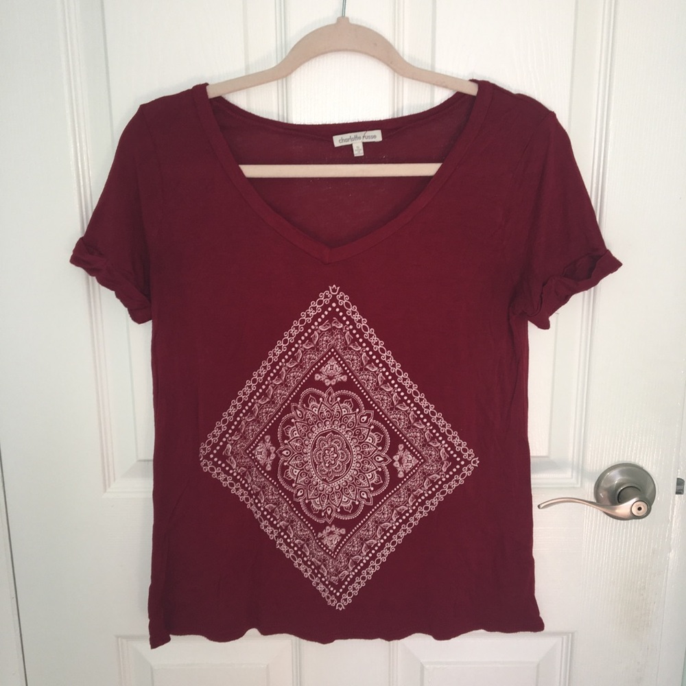 Red Graphic Design Top